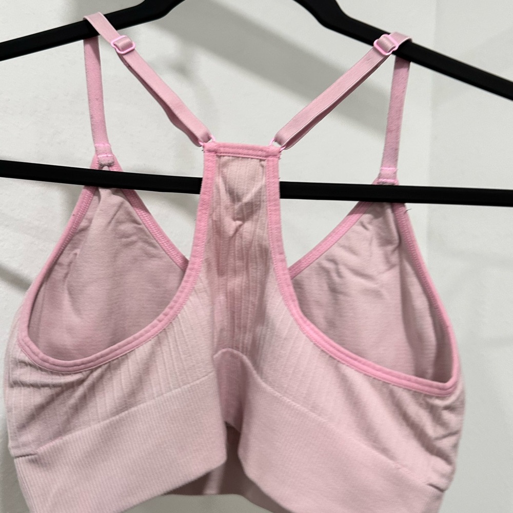 dk active Pink Ribbed V-Neck Bra - Picture 2 of 3